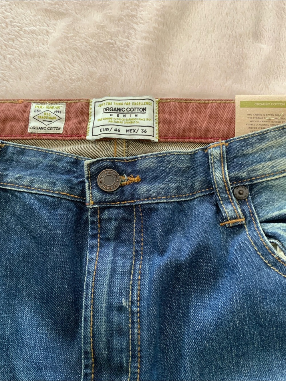 Pull&Bear Men's Mid Blue Straight Jeans